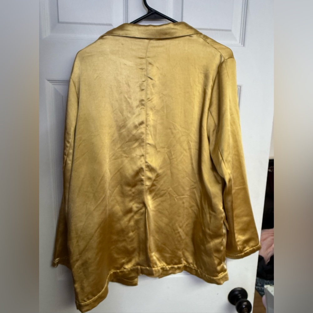 Lena Gold Double Breasted Satin Evening Jacket Blazer Size Medium - Picture 10 of 13